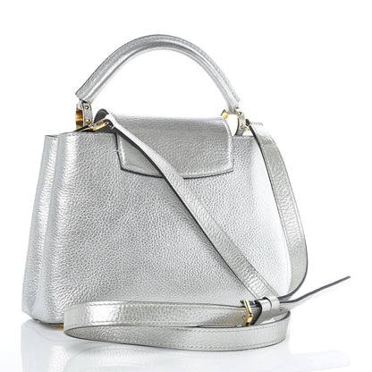 Louis Vuitton Metallic Taurillon Capucines BB Silver 3 of 11