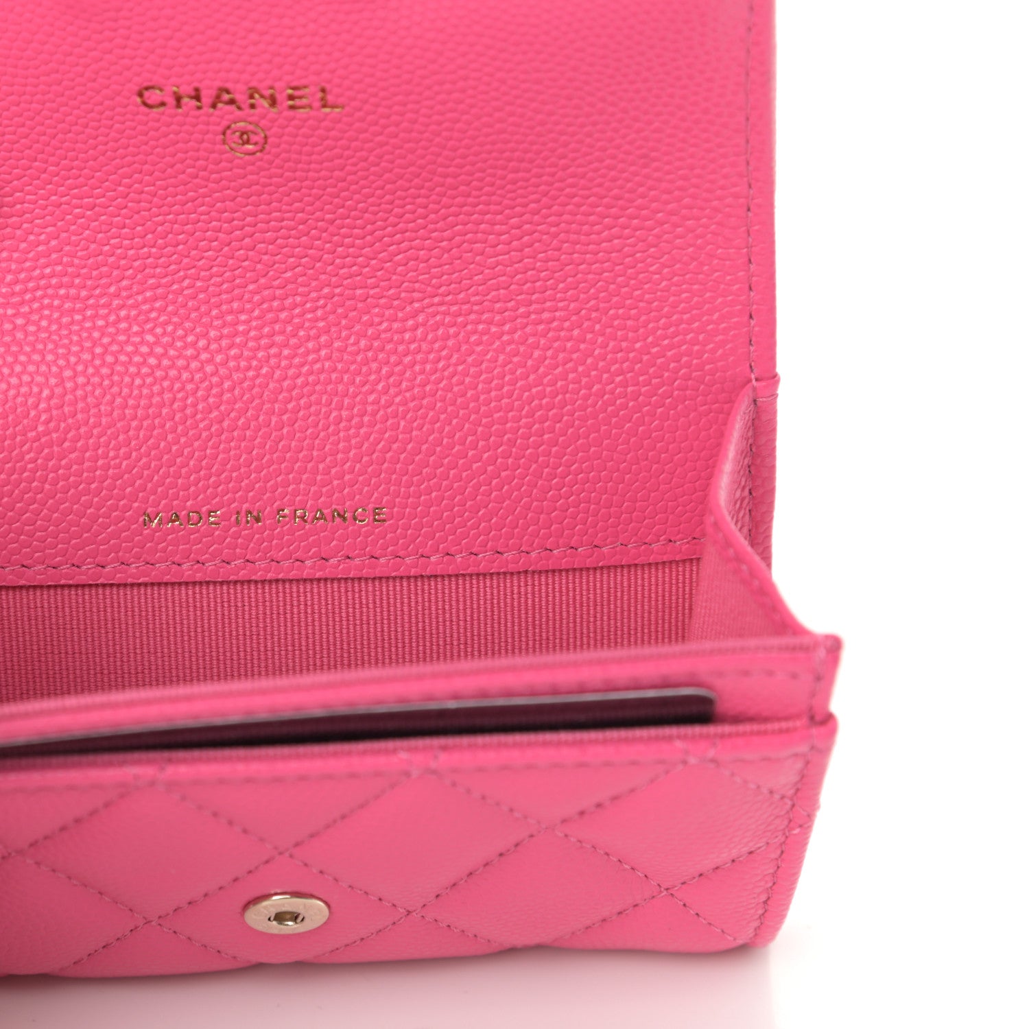 Chanel Caviar Quilted Flap Card Holder Wallet Pink 7 of 9