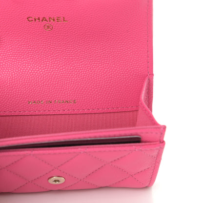 Chanel Caviar Quilted Flap Card Holder Wallet Pink 7 of 9