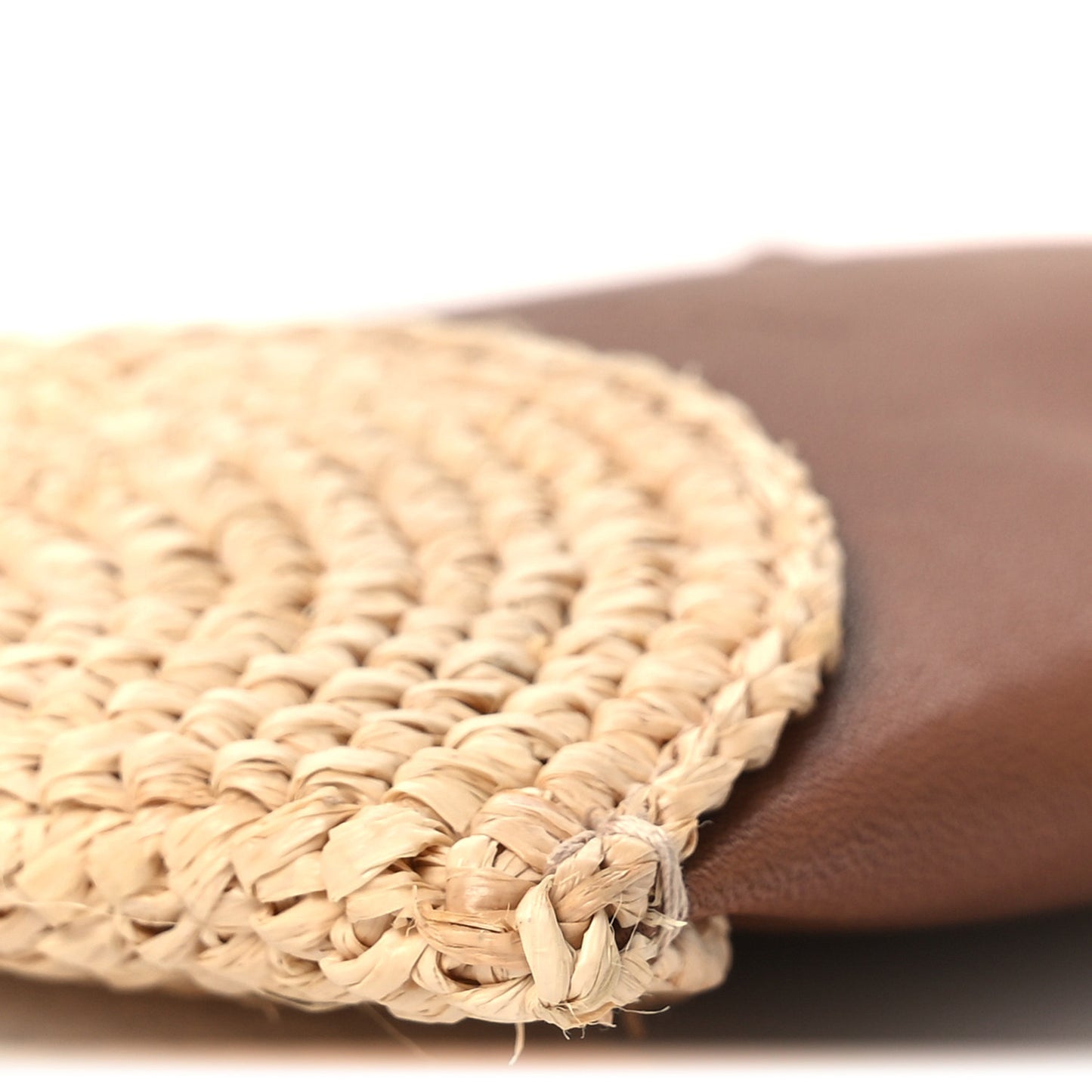 Raffia Cassandre Mini Pochon Crossbody Bag Brick Natural