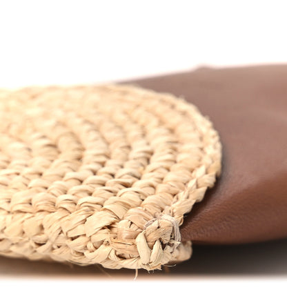 Saint Laurent Raffia Cassandre Mini Pochon Crossbody Bag Brick Natural 10 of 13