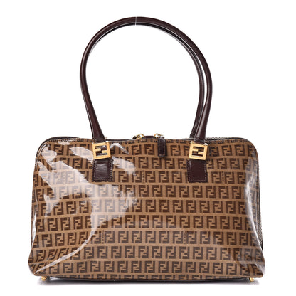 Fendi Vinyl Zucchino Shoulder Bag Tobacco 1 of 13