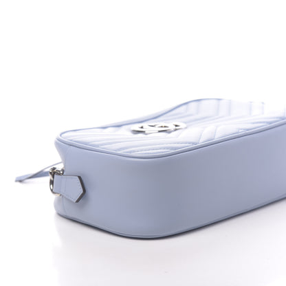 Gucci Calfskin Matelasse Small GG Marmont Chain Shoulder Bag Porcelain Light Blue 8 of 10