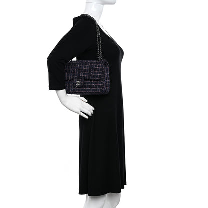Chanel Tweed Chevron Quilted Medium Double Flap Multicolor 2 of 10