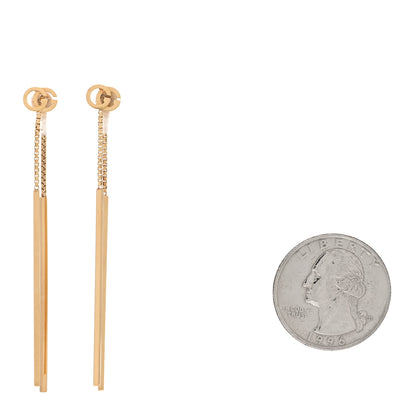 Gucci 18K Yellow Gold Running G Drop Chain Earrings 2 of 5