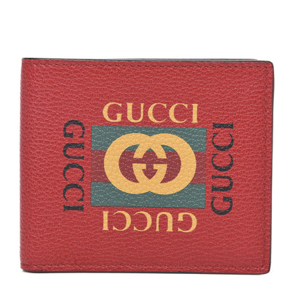 Gucci Calfskin Logo Bi-Fold Wallet Red 1 of 9