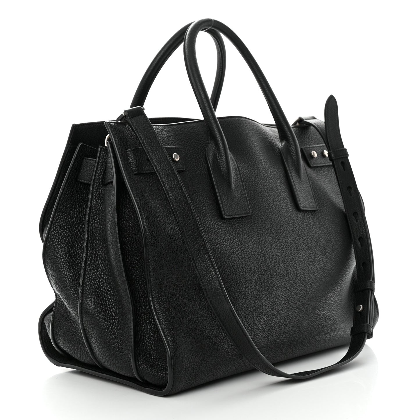 Grained Calfskin Medium Souple Sac De Jour Black