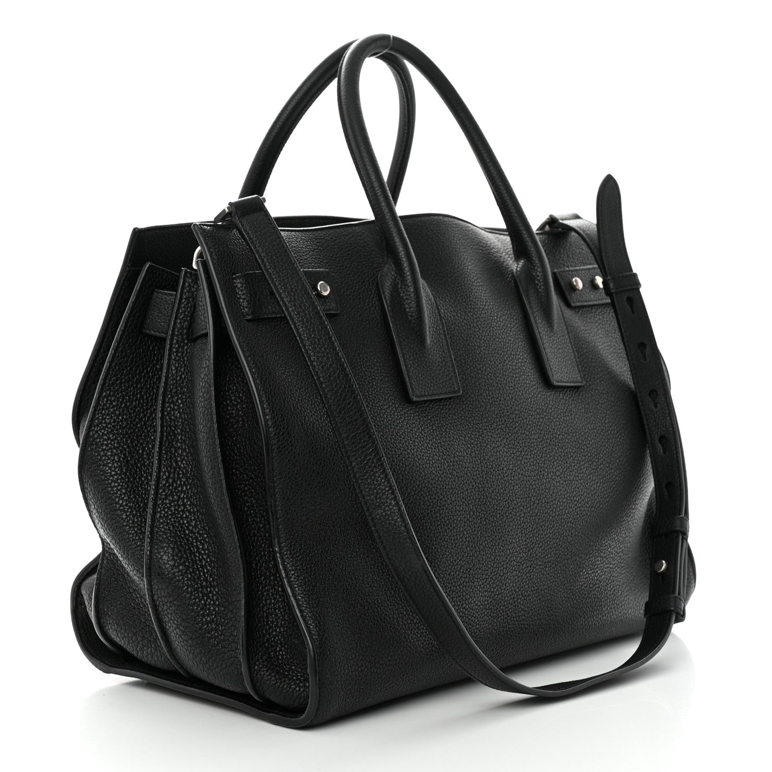 Saint Laurent Grained Calfskin Medium Souple Sac De Jour Black 4 of 10