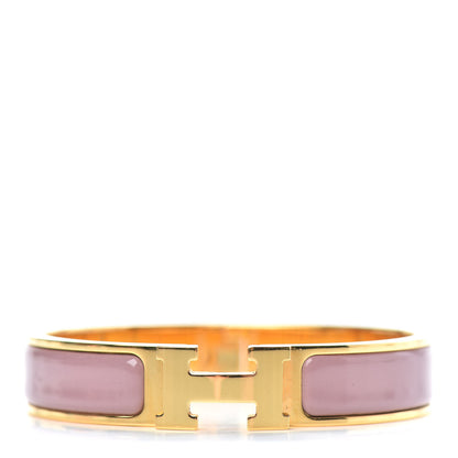 Hermes Enamel Narrow Clic Clac H Bracelet PM Bois De Rose 1 of 5