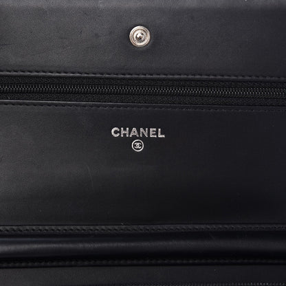 Chanel Patent Quilted Wallet On Chain WOC Black 6 of 10