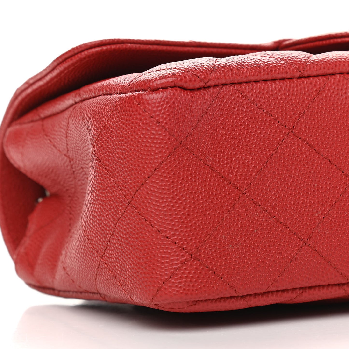Caviar Quilted Mini Rectangular Flap Red
