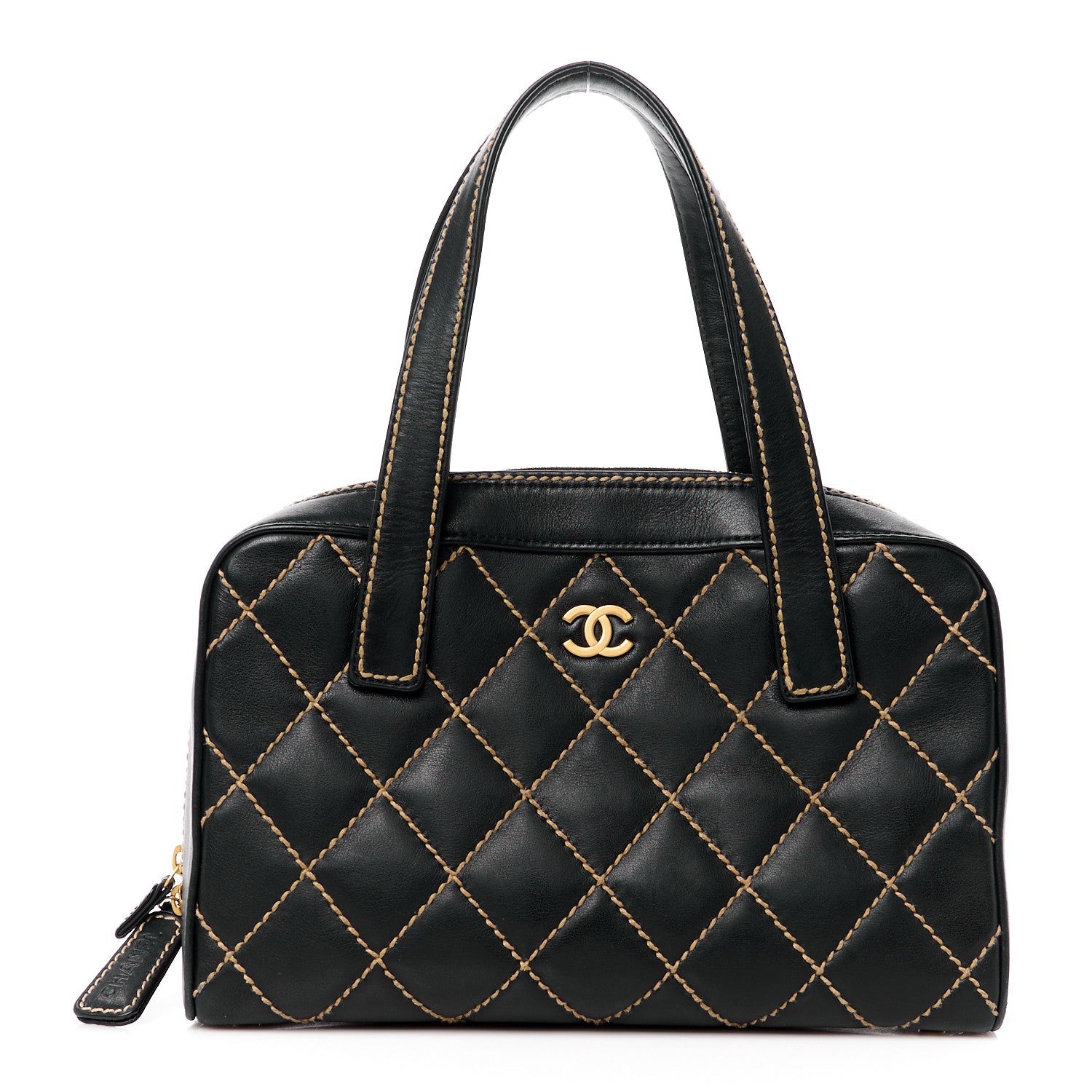 Chanel Calfskin Contrast Stitch Surpique Bowler Black 1 of 12