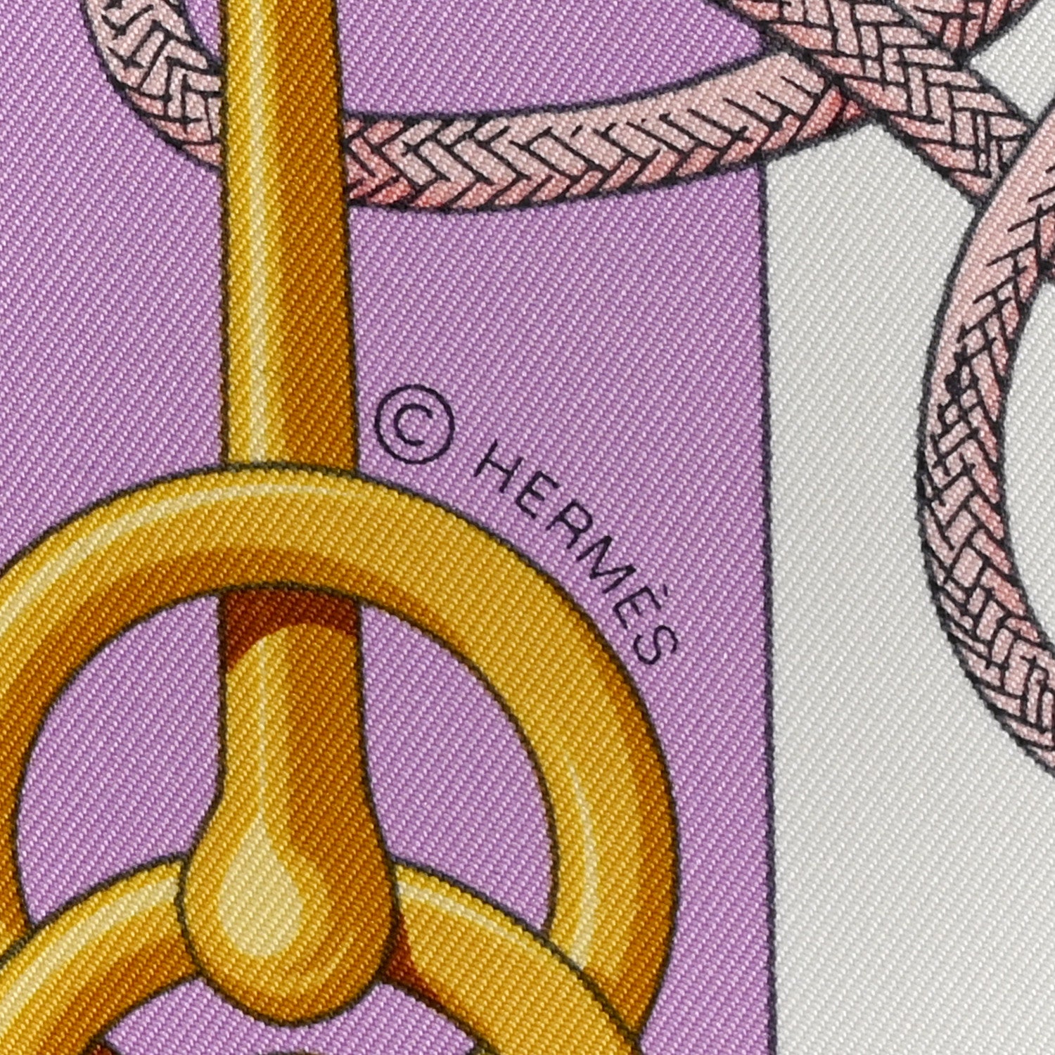 Hermes Silk Cliquetis Scarf 90 Jaune Soleil Parme 3 of 4