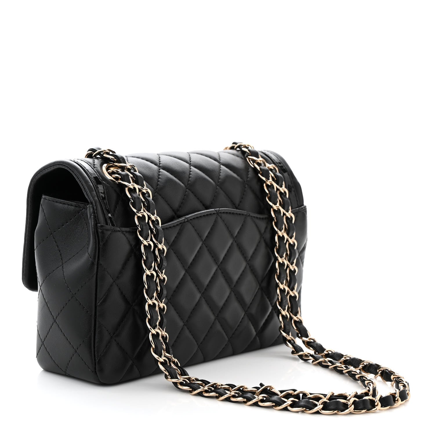 Chanel Lambskin Quilted Patent Calfskin Flap Black 3 of 11