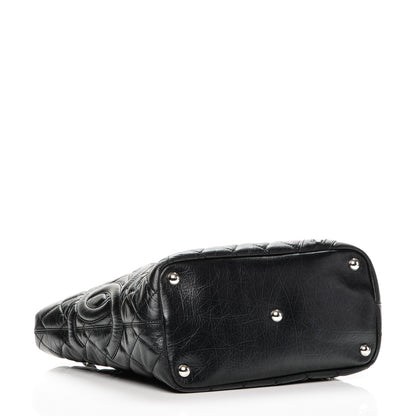 Chanel Aged Calfskin Quilted Large Cotton Club Tote Black 4 of 7