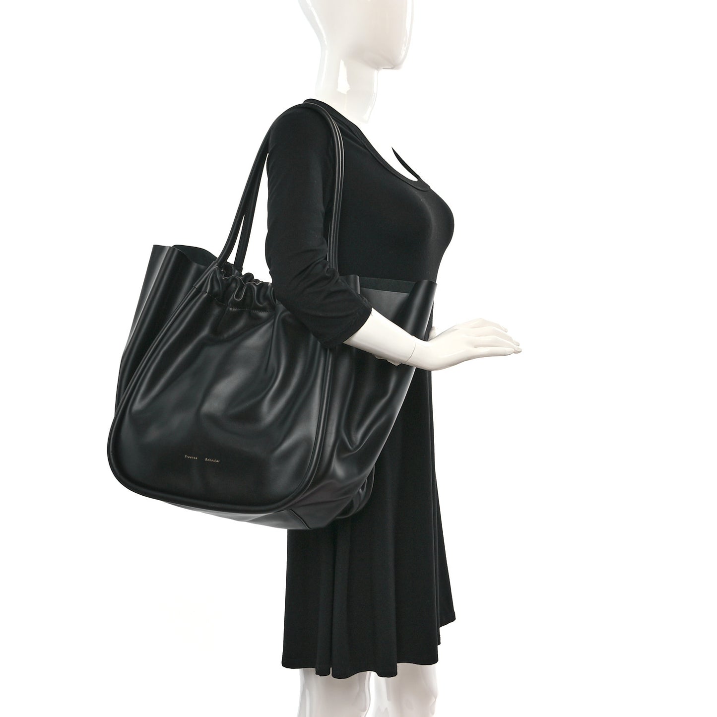 Calfskin XL Ruched Tote Black