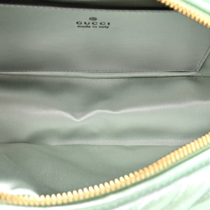 Gucci Iridescent Nappa Chevron Matelasse Small GG Marmont Chain Shoulder Bag Iridescent Salvy Green 5 of 10