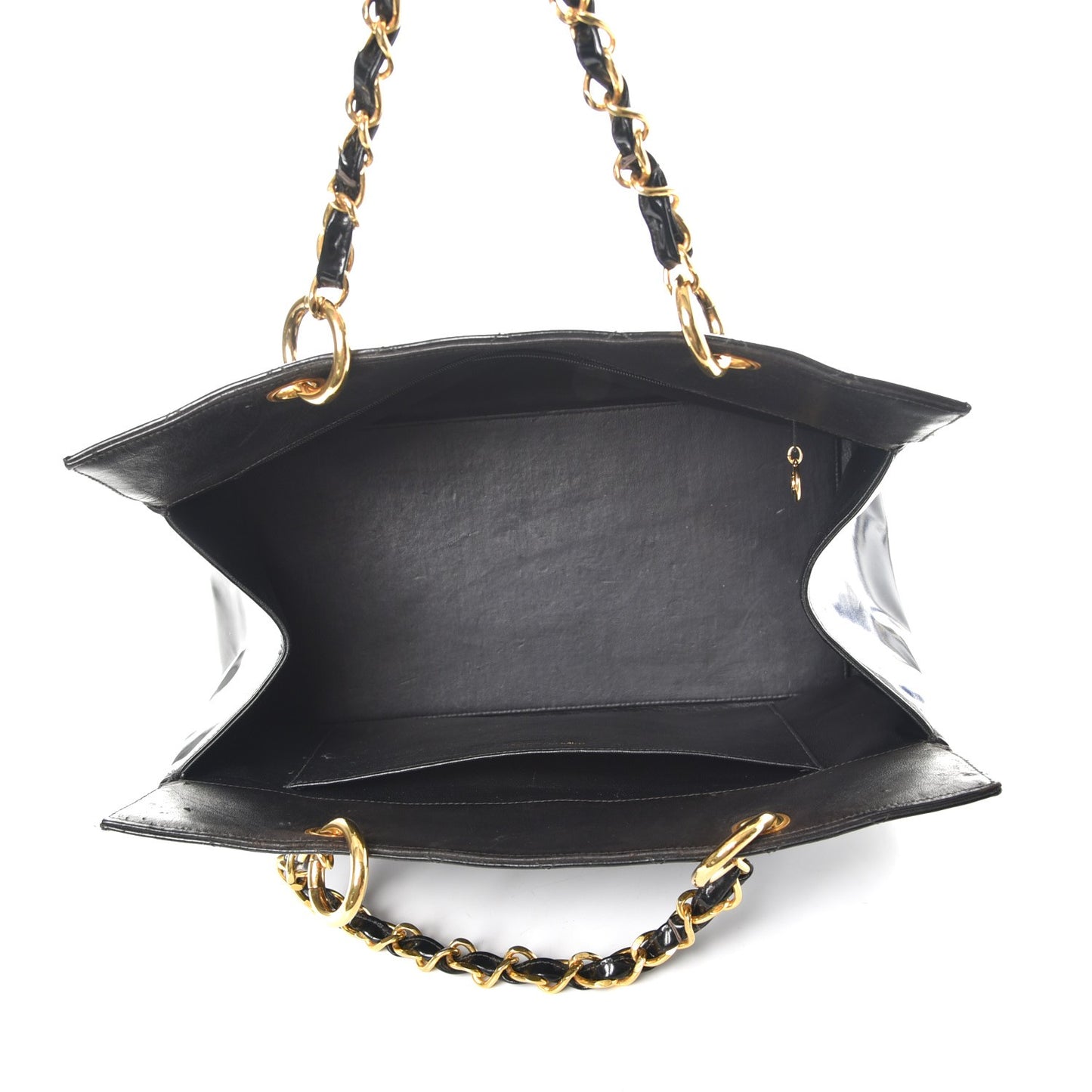 Patent Quilted Grand Shopping Tote GST Black