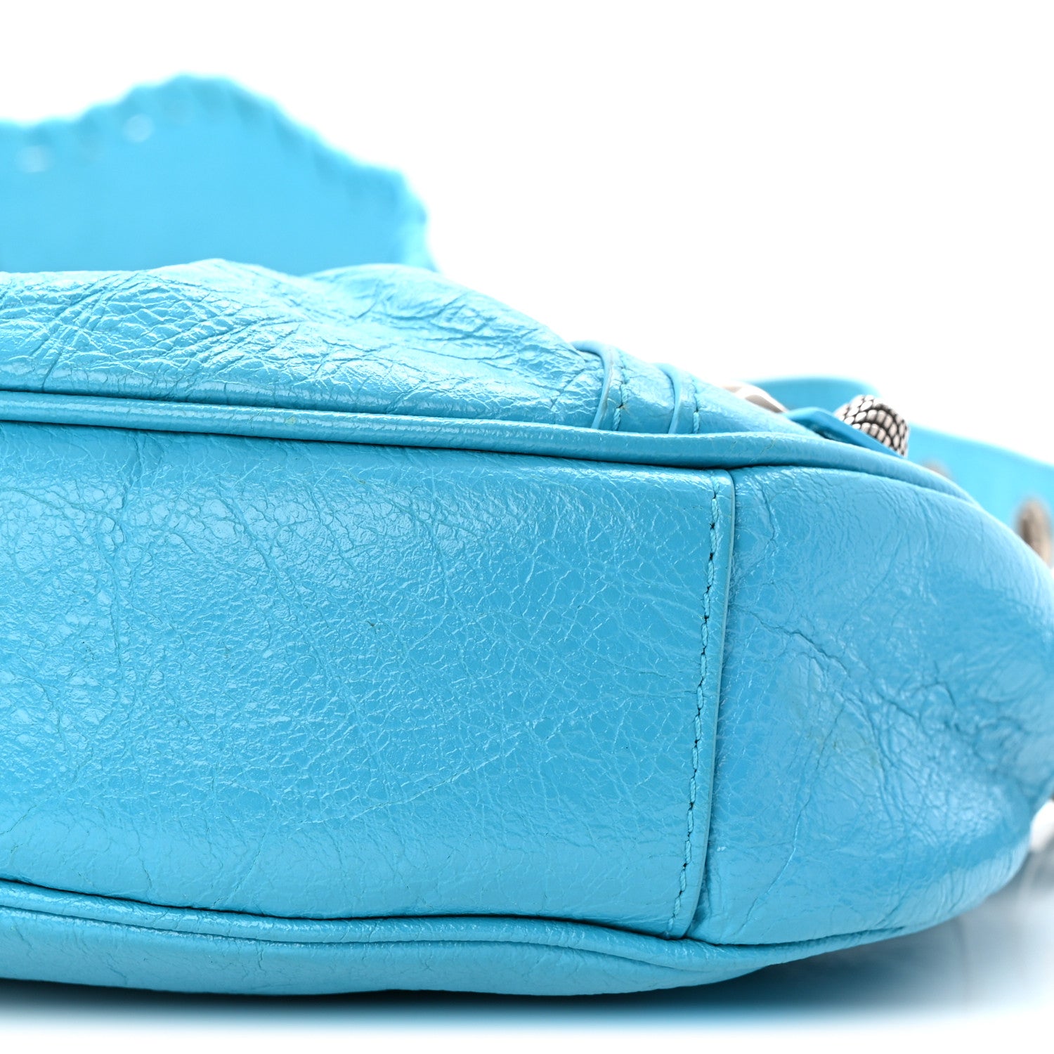 Balenciaga Agneau Arena Le Cagole Shoulder Bag XS Cyan 1879682
