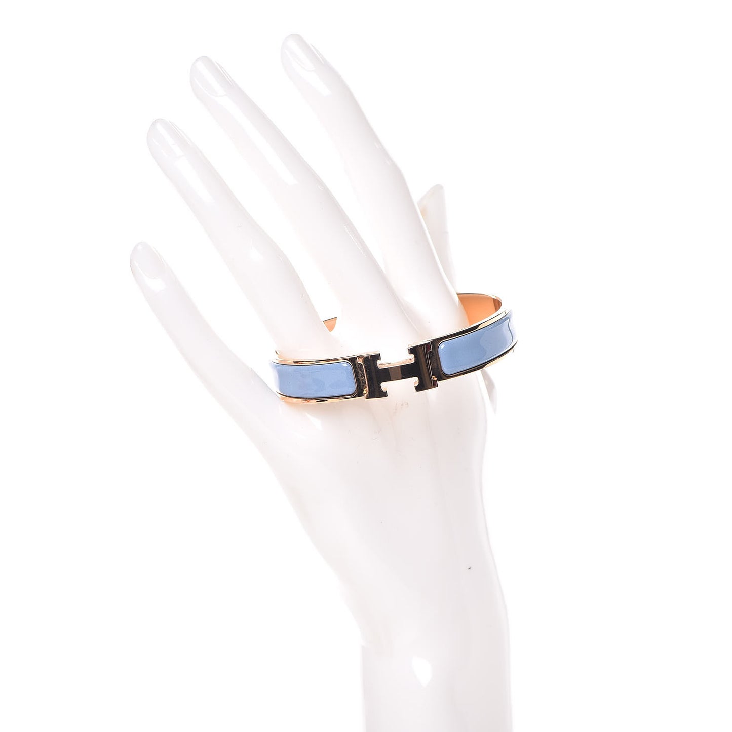 Enamel Narrow Clic Clac H Bracelet GM Bleu Lupin