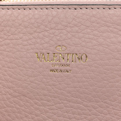 Valentino Garavani Grained Calfskin Small Rockstud Flip Lock Tote Black Rose Quartz 6 of 10