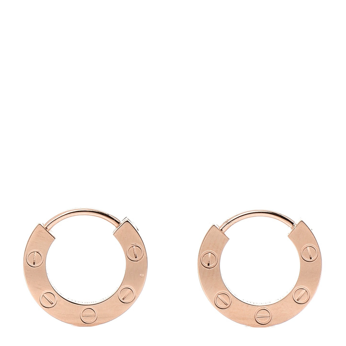 18K Pink Gold LOVE Hoop Earrings