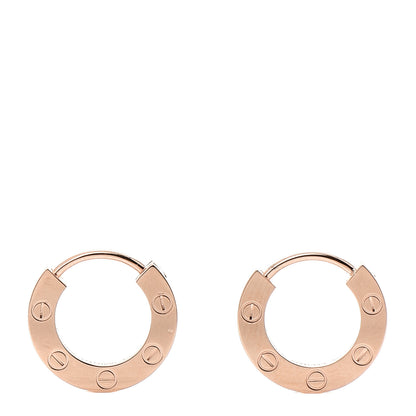 Cartier 18K Pink Gold LOVE Hoop Earrings 1 of 6