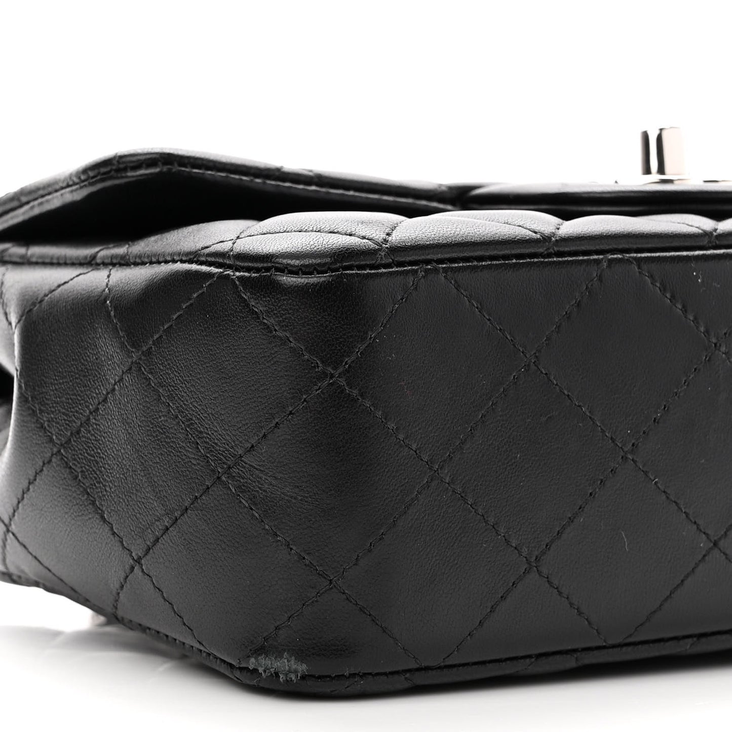 Lambskin Quilted Mini Rectangular Flap Black
