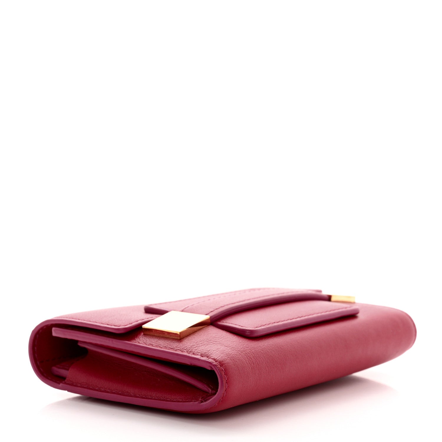 Delvaux Calfskin Madam Tri-Fold Wallet Framboise 4 of 10