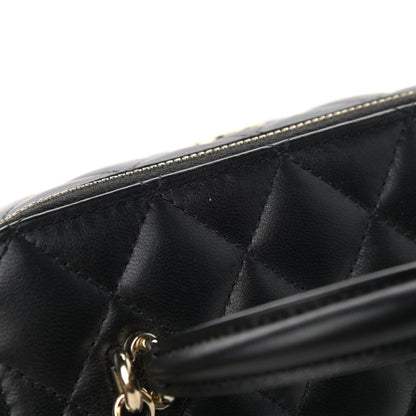 Chanel Lambskin Quilted Small Top Handle Vanity Case With Chain Black 12 of 12
