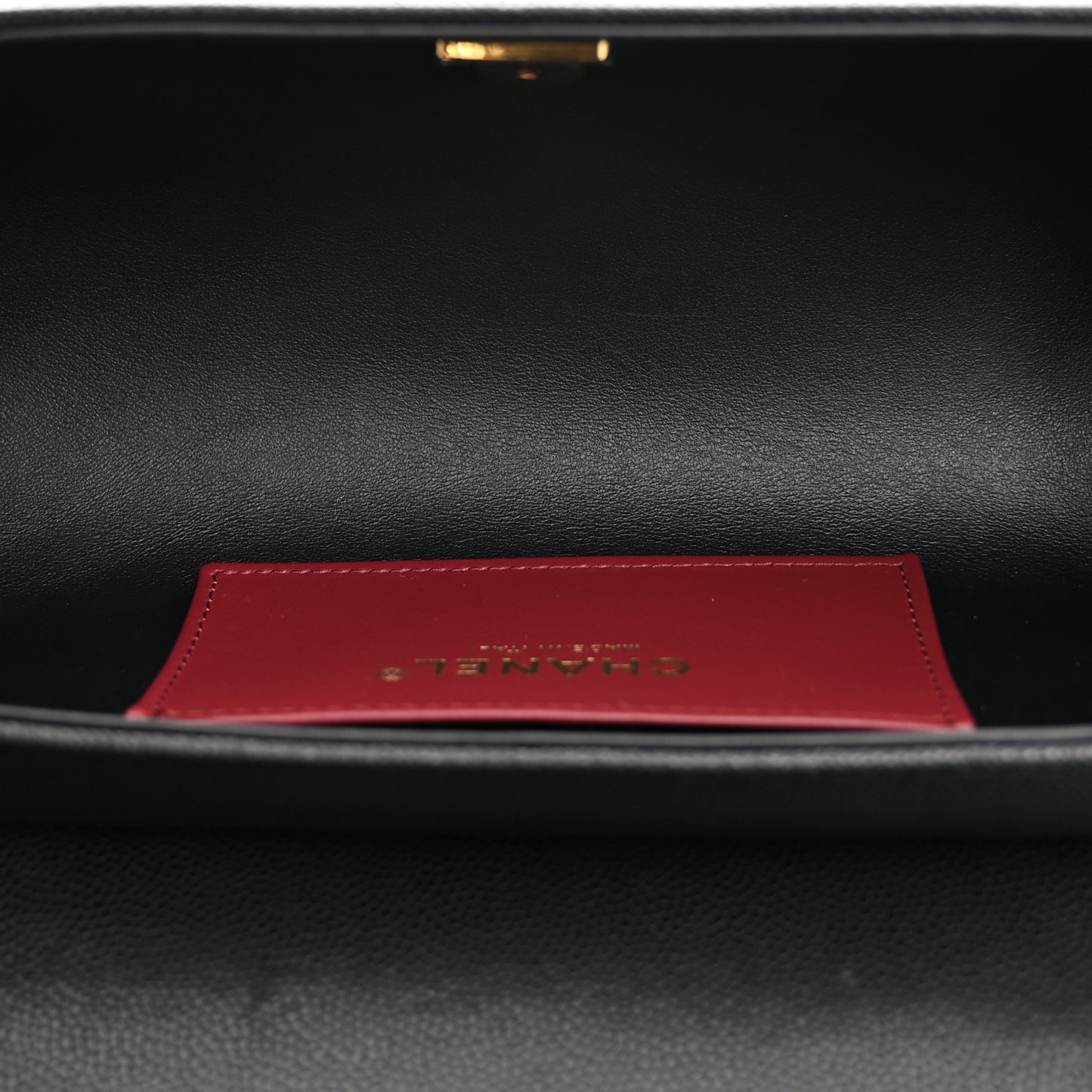 Shiny Caviar Preppy Coco Small Bowling Bag Black
