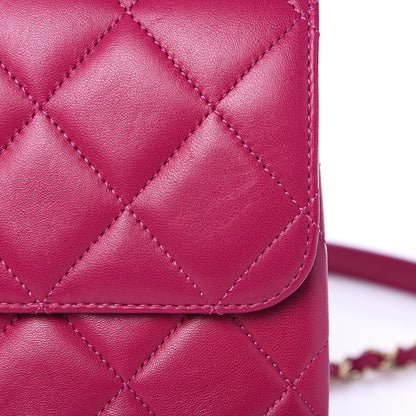 Chanel Lambskin Quilted Small Trendy CC Dual Handle Bag Dark Pink 9 of 15