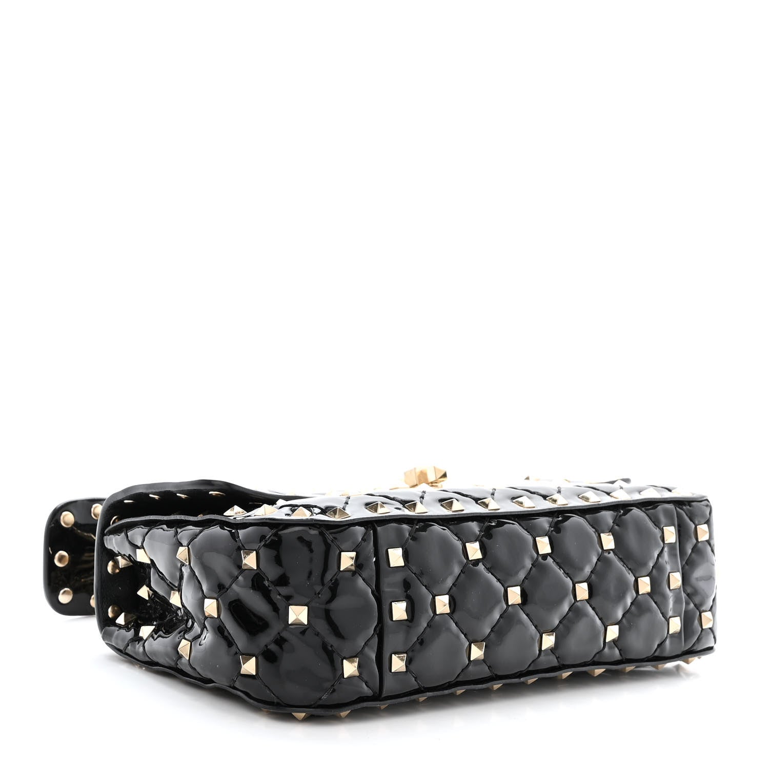 Valentino Garavani Patent Small Rockstud Spike Shoulder Bag Black 4 of 11