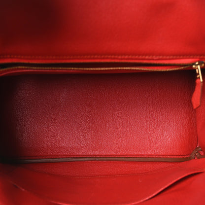 Hermes Taurillon Clemence Birkin 30 Rouge Casaque 5 of 10