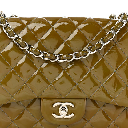 Chanel Patent Quilted Jumbo Single Flap Grey 7 of 10