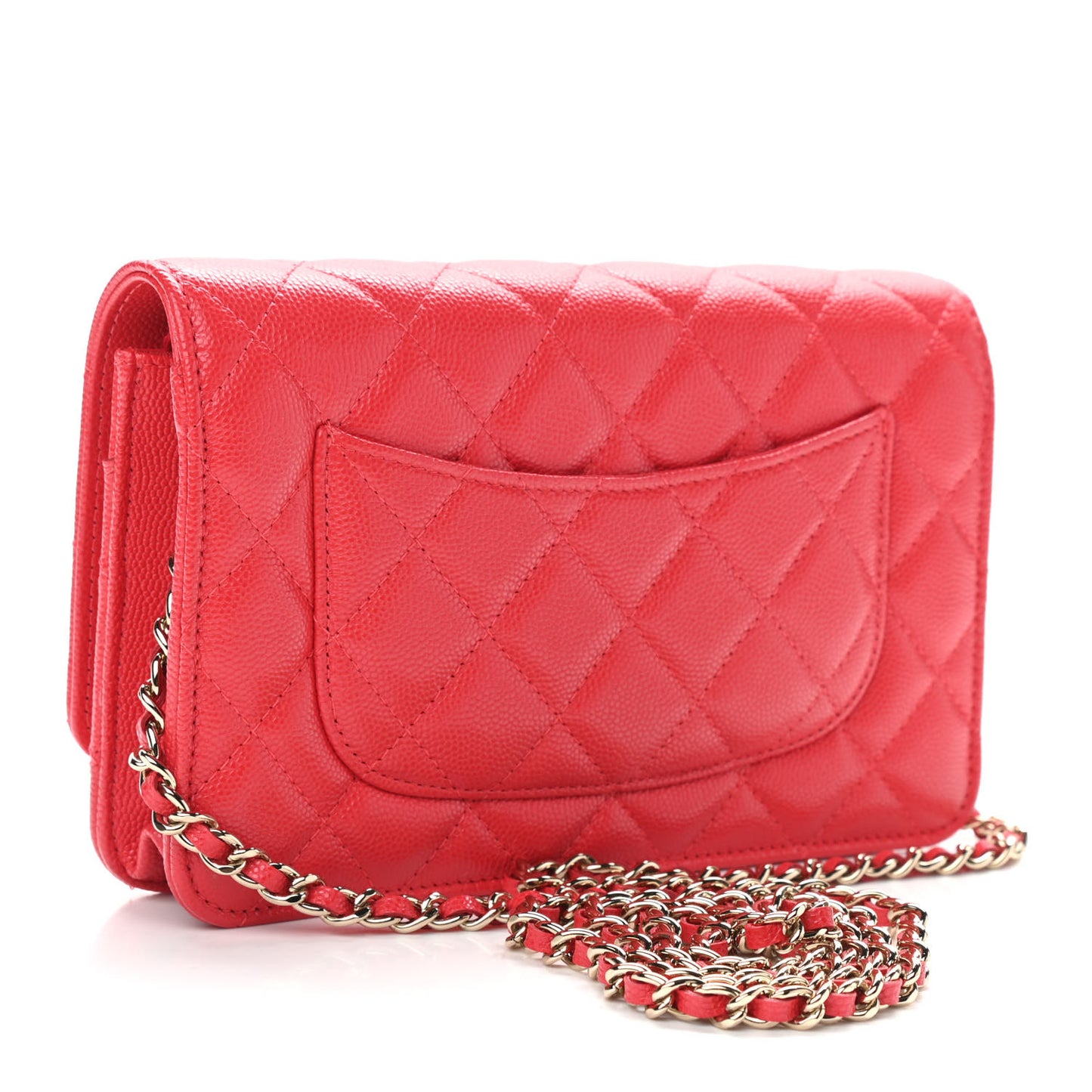 Caviar Quilted Wallet On Chain WOC Red
