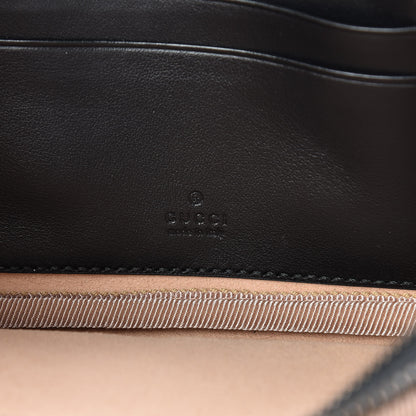 Gucci Calfskin Matelasse Mini GG Marmont Chain Crossbody Bag Black 8 of 12