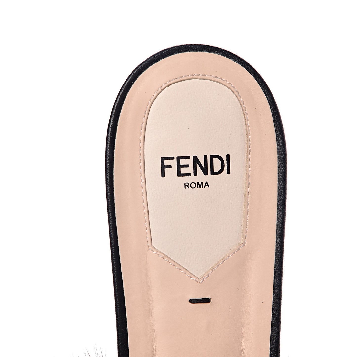 Calfskin Mink Fur FF Flat Mules 40 Black