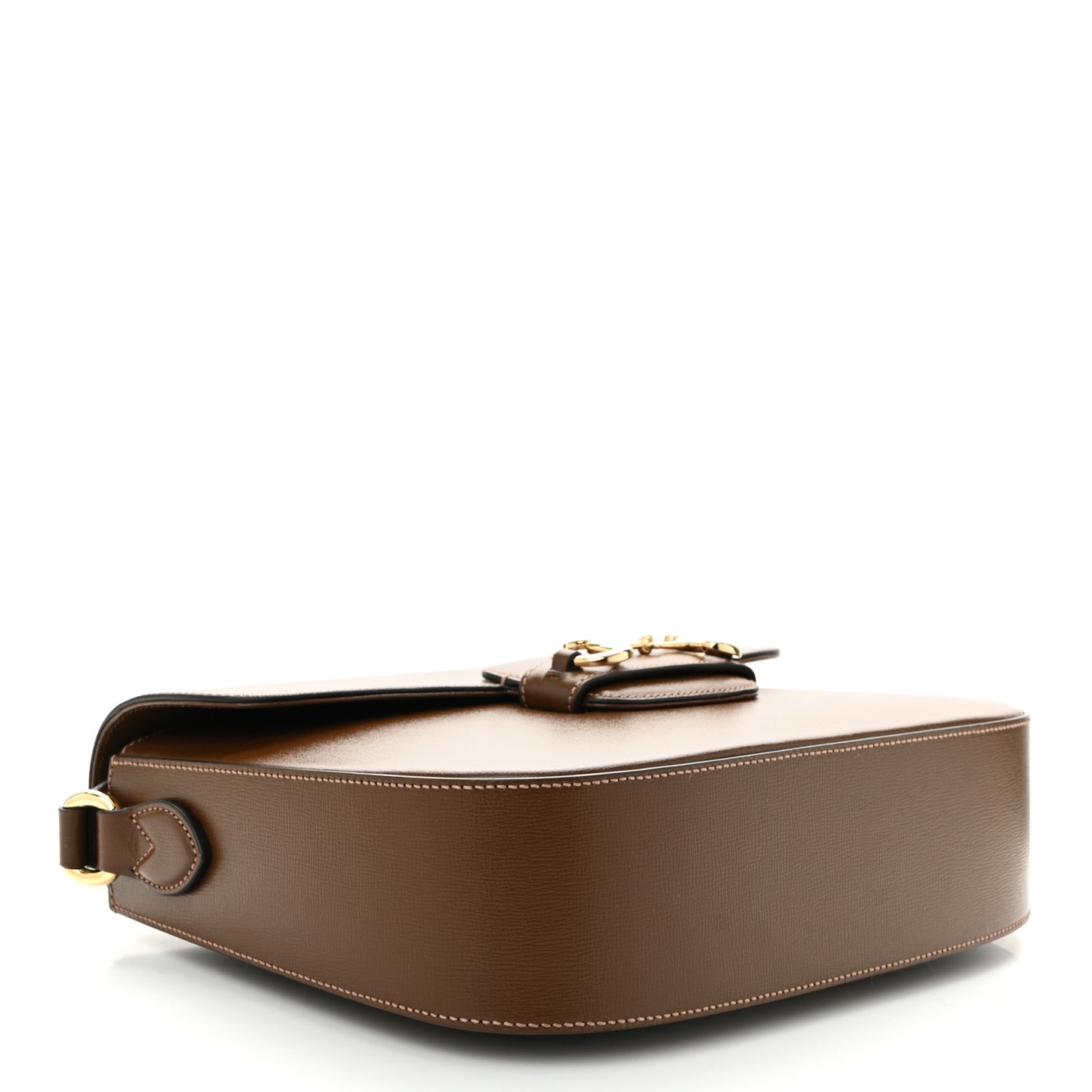 Azalea Calfskin Web Horsebit 1955 Shoulder Bag Brown Sugar