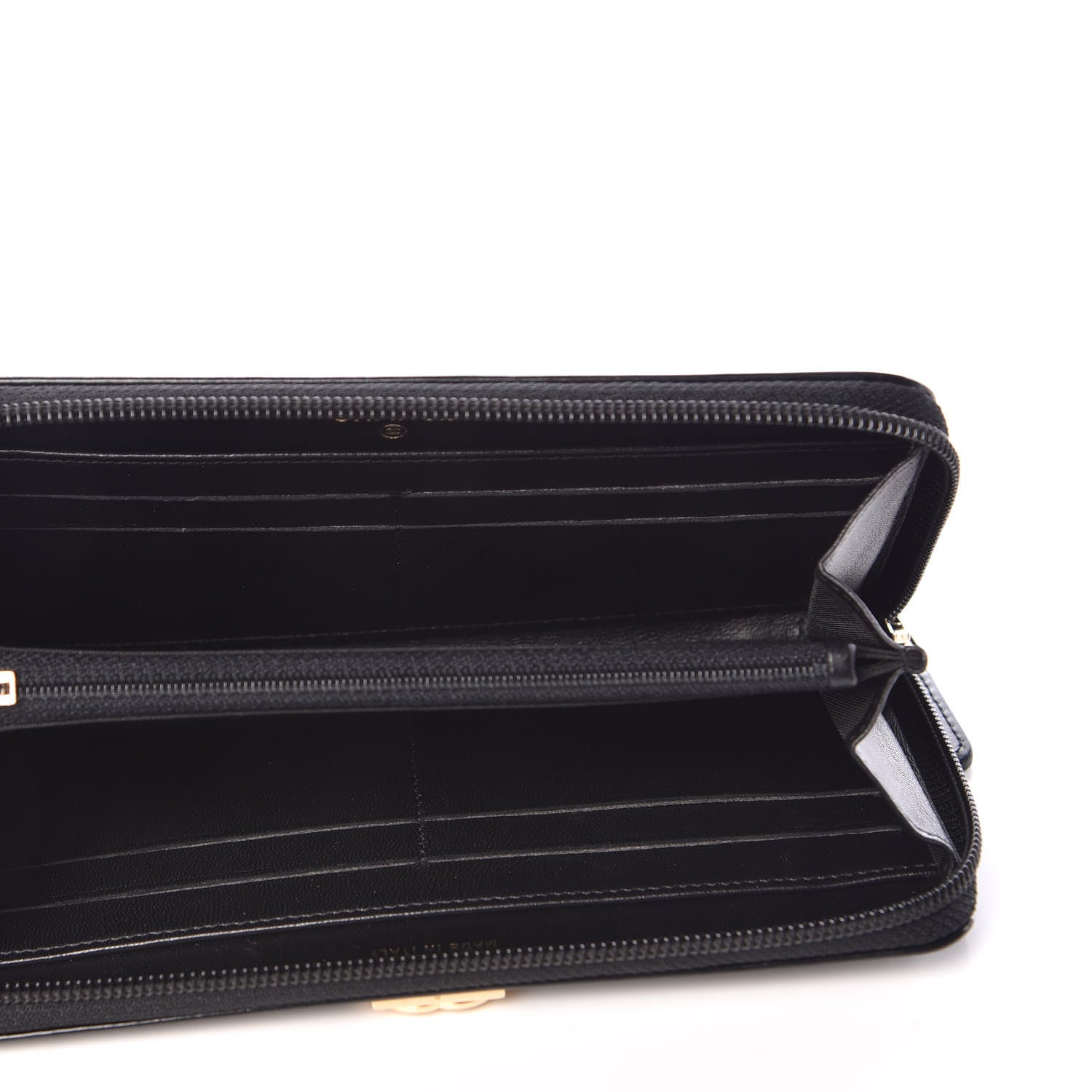 Chanel Glazed Calfskin Boy Zip Around Wallet Black 5 of 9