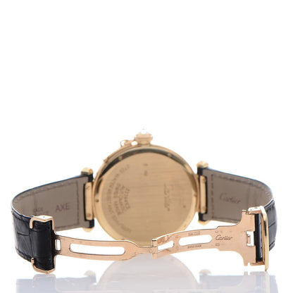 Cartier 18K Yellow Gold Diamond Alligator 42mm Pasha de Automatic Watch 6 of 9