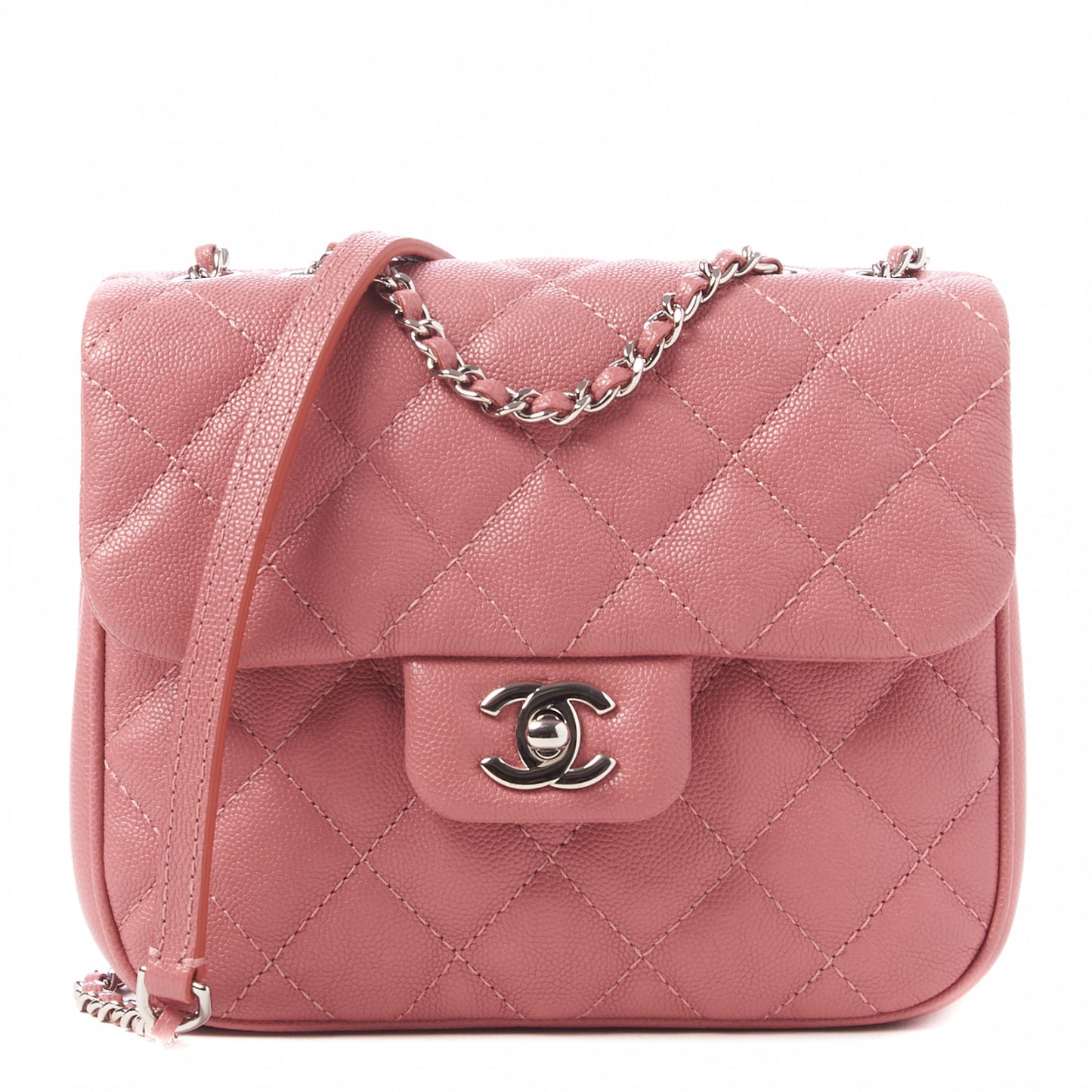 Caviar Quilted Small Urban Companion Flap Pink