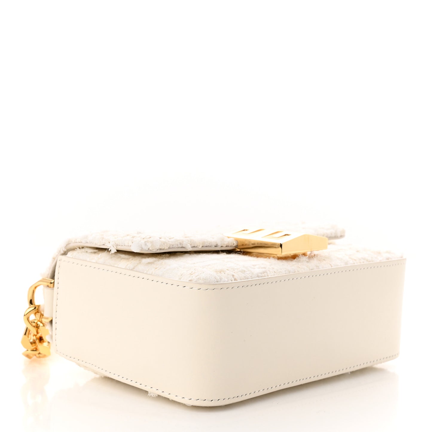 Tweed Embroidered Small 4G Woven Chain Crossbody Ivory