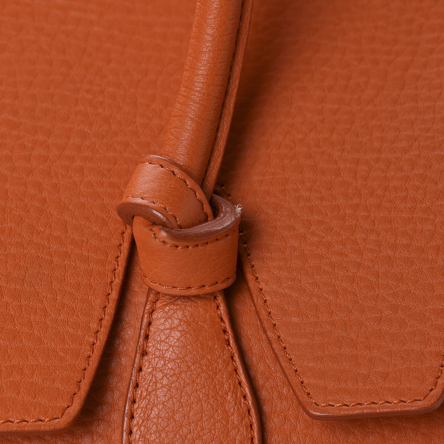 Celine Crisped Calfskin Mini Tie Knot Tote Burnt Orange 10 of 15