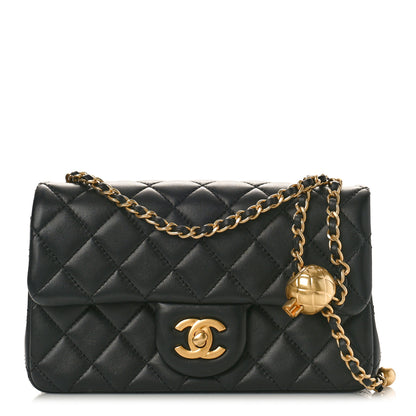 Chanel Lambskin Quilted Mini Rectangular Pearl Crush Flap Black 1 of 11