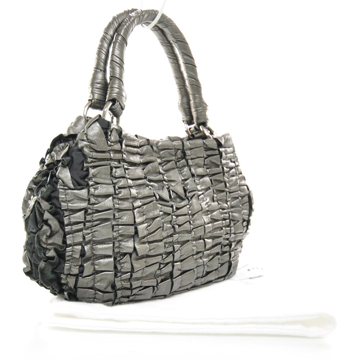Leather Small Ruffle Bag