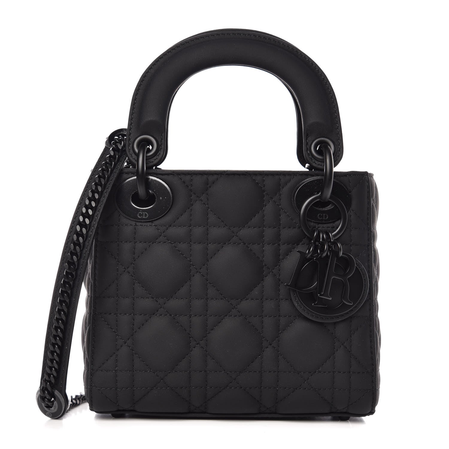 Christian Dior Ultra Matte Calfskin Cannage Mini Lady Dior Black 1 of 8
