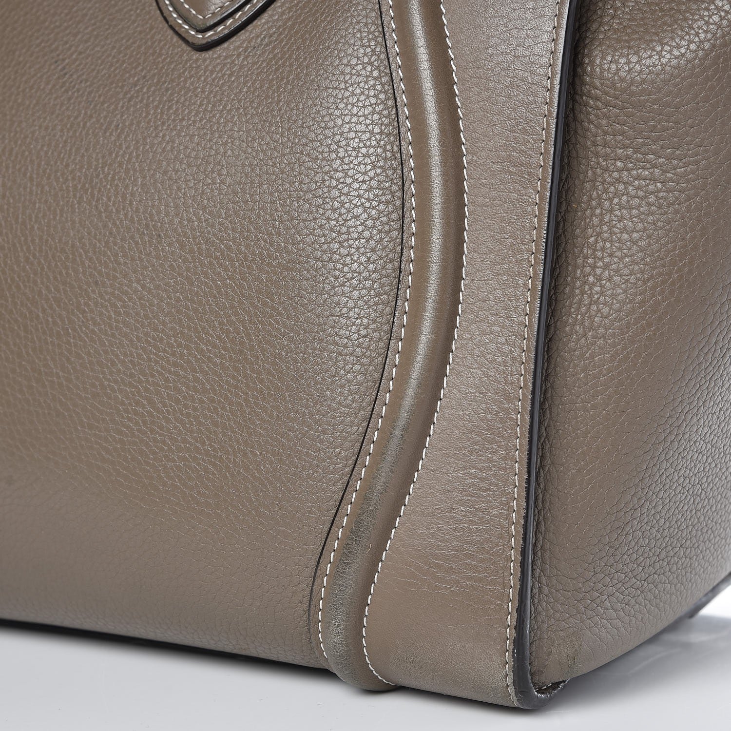 Celine Drummed Calfskin Mini Luggage Souris 19 of 26