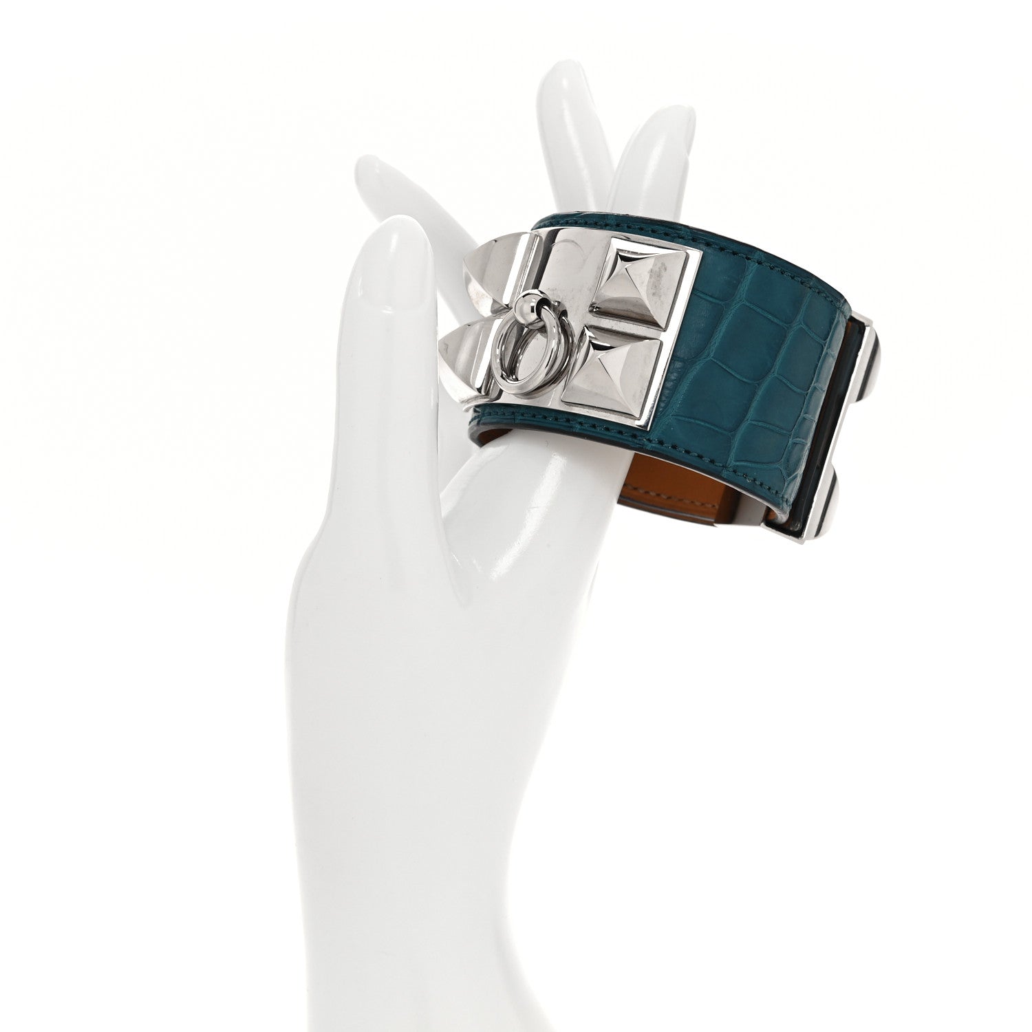 Hermes Matte Alligator Collier De Chien CDC Bracelet S Bleu Izmir 2 of 6