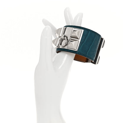 Hermes Matte Alligator Collier De Chien CDC Bracelet S Bleu Izmir 2 of 6